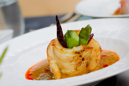 Fish grill curry, Thai food design