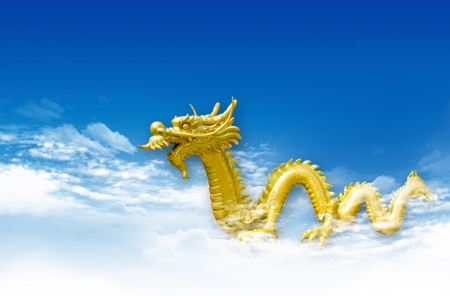 Dragon statue with the blue skyの写真素材