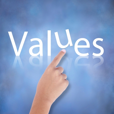 art work of business hand with the word の写真素材