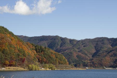 Lake kawaguchiko in Japanの写真素材