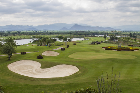 Sand bunker at the beautiful golf course.の写真素材