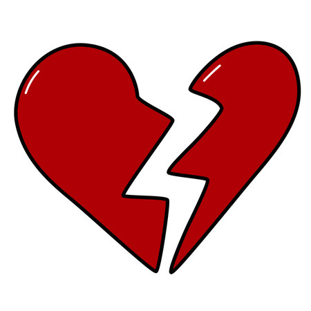 Broken heart icon. Cartoon vector illustration.のイラスト素材
