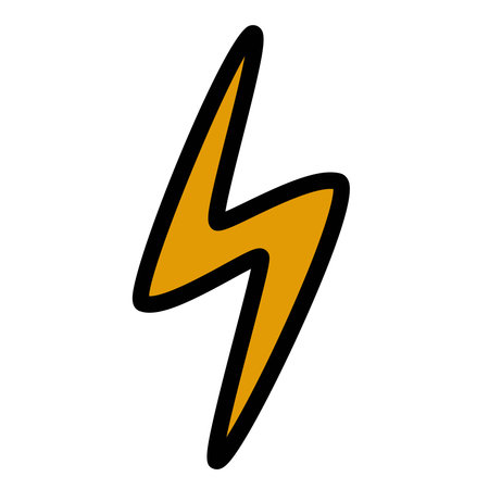 Lightning sign. Cartoon doodle vector illustration.のイラスト素材