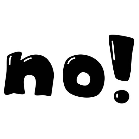 "no!" cartoon lettering. Vector illustration.のイラスト素材