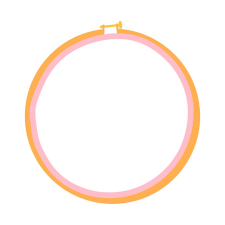 Embroidery round hoop. Vector hand drawn illustration.のイラスト素材