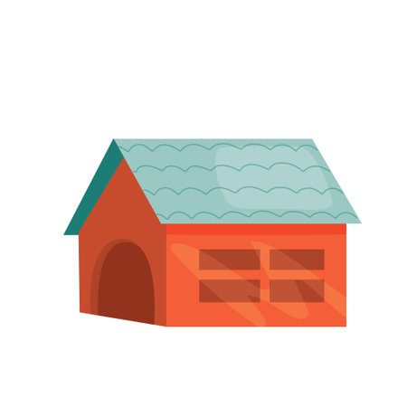 House, barn. Vector cartoon illustration.のイラスト素材