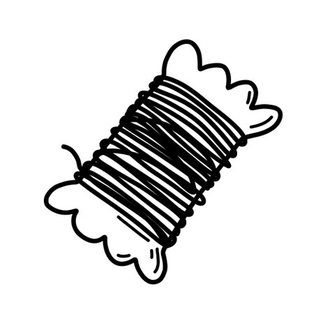 Threds vector doodle element isolated on white.のイラスト素材