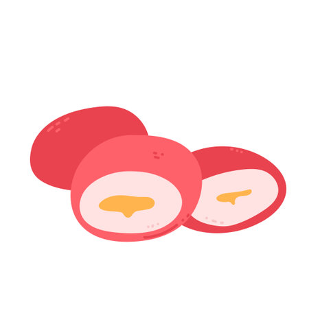 Mochi ice cream. Vector hand drawn illustration.のイラスト素材