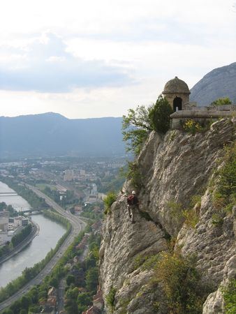This is a Rock Climber Above Grenoble France 1の写真素材