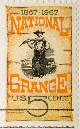 This is a vintage 1967  Stamp National Grangeの写真素材