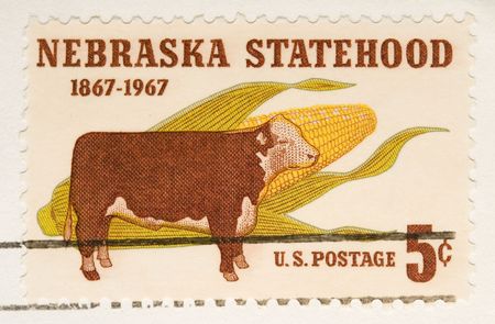This is a vintage 1967  Stamp Nebraska Statehoodの写真素材