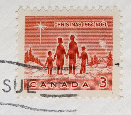 This is a Vintage 1964 Canada Christmas Stampの写真素材