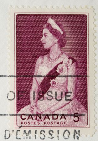 This is a Vintage 1964 Postage Stamp Queen of England Canadaのeditorial素材