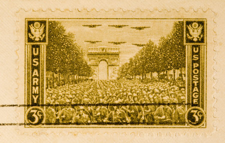 This is a Postage Stamp US Army Victory in Paris