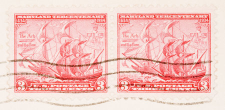 This is a Vintage Postage Stampの写真素材