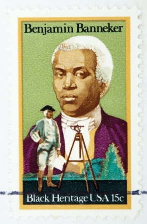 USA - CIRCA 1980: A stamp printed by USA shows Benjamin Bannekerhe was a was a free African American...
