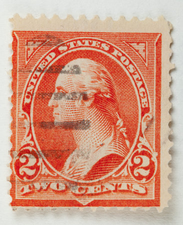 UNITED STATES - CIRCA 1895: A stamp printed in United States.  Shows George Washington in profile....