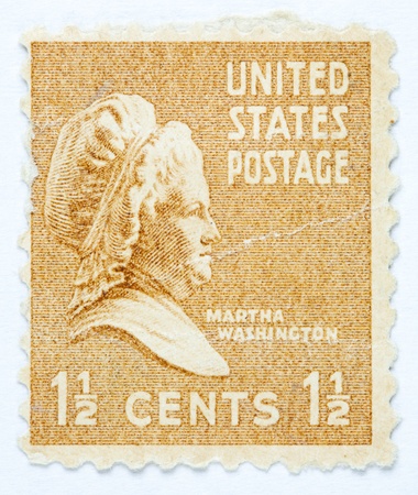UNITED STATES - CIRCA 1938   A stamp printed in United States  Displays the image of Martha Washington  United States - circa 1938のeditorial素材