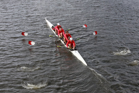 BOSTON - OCTOBER 19, 2014: Cornell Univerisity races in the Head of Charles Regatta Mens...