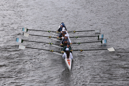 Ransom Crew races in the Head of Charles Regatta Women's Youth Eights BOSTON - OCTOBER 18, 2015のeditorial素材