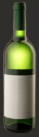 The bottle of white wine w blank stickerの写真素材