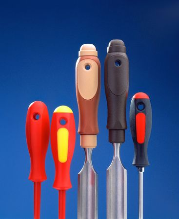Chisels and screwdrivers in a row 1の写真素材