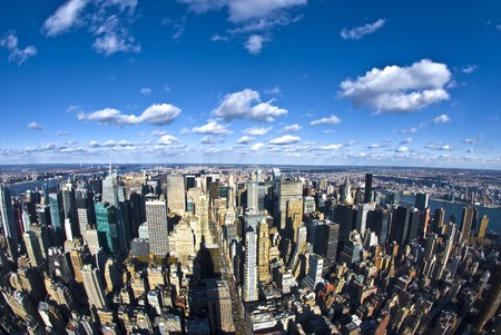 The New York City panorama with 5th Avenueの写真素材
