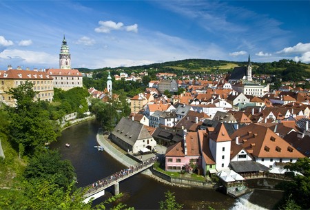 Cesky Krumlov The City Panoramaの写真素材