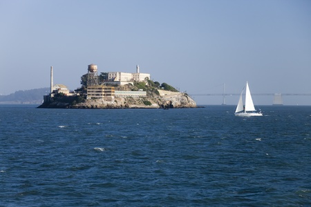 Alcatraz jail in San Francisco bayの写真素材
