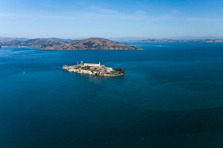 Alcatraz jail in San Francisco bayの写真素材