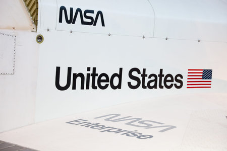 CHANTILLY, VIRGINIA - OCTOBER 10: Space Shuttle Enterprise at the National Air and Space Museum on...