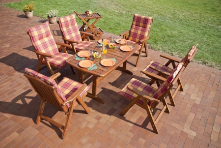 The Garden furniture on the patioの写真素材