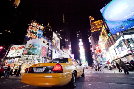 NEW YORK CITY - SEPT 26: Times Square, featured with Broadway Theaters, Taxi Cabs and animated LED signs, is a symbol of New York City and the United States, September 26, 2012 in Manhattan, New York Cityのeditorial素材