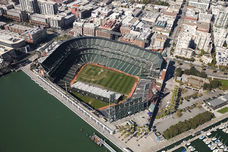 SAN FRANCISCO, CA, USA-OCTOBER 26:San Francisco Giants Stadium on October 26, 2011 at AT&T Park San Francisco California. The Baseball team is Worldseries Champion for 2012のeditorial素材