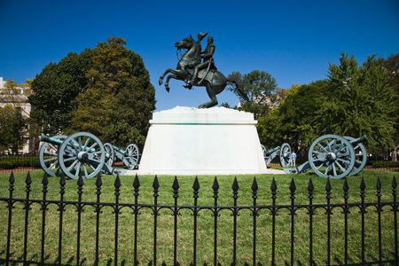 Andrew Jackson in Lafayette Square, Washington D C の写真素材