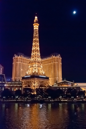 Las Vegas, Nevada, USA - Sept 23, 2010  Paris Hotel and Casino in Las Vegas, Nevada as seen at night  Stretching 4 2 miles, the Strip is home to the largest hotels and casinos in the worldのeditorial素材