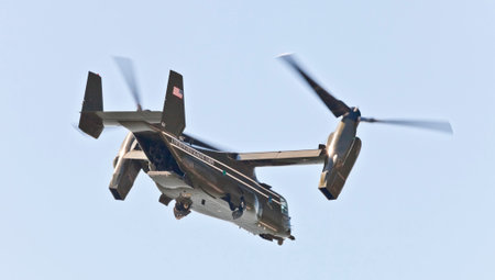 New York City, USA-October 5, 2014: MV-22 Osprey. Marine Helicopter Squadron One (HMX-1), is a...