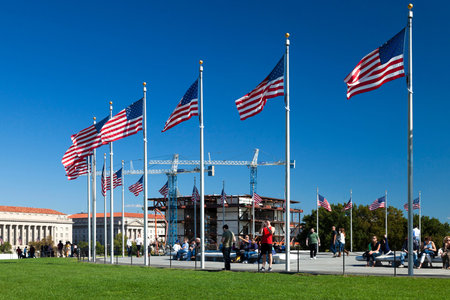 Washington D.C., USA - October 17, 2014: Scheduled to open in 2016, the Afro American Museum is under construction on the National Mall in Washington, D.C., USAのeditorial素材