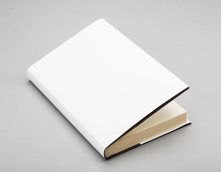 Blank book with ajar white coverの写真素材