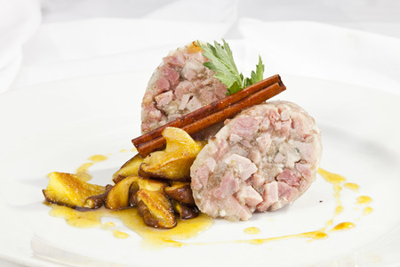 Headcheese with mushrooms and the cinamonの写真素材