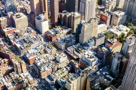 New York, USA-OCT 5, 2016: Intersections of fifth and fourth Ave in Manhattan Midtown seen in the day. As NYC's largest business district, Midtown is the busiest single commercial district in the USA.のeditorial素材