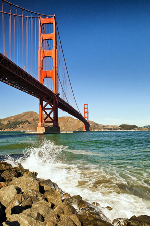 The Golden Gate Bridge in San Francisco bayの写真素材