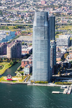 Jersey City, USA - Paulus Hook Pier and Morris Canal Parkの写真素材