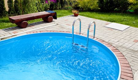 Metal swimming pool steps 
の写真素材