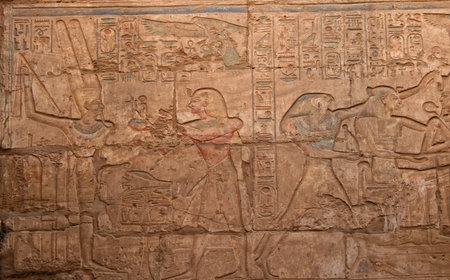 Hieroglyph in old historic place in Luxor Egypt Hieroglyph