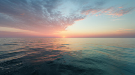 Sunset sea wallpaper background in pastel colors. Generative AIの素材