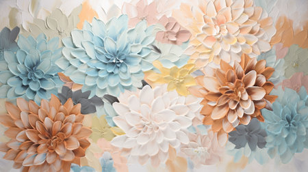 Flower wallpaper background in pastel colors. Generative AIの素材