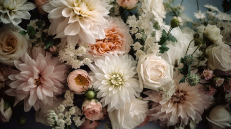 Flower wallpaper background in pastel colors. Generative AIの素材