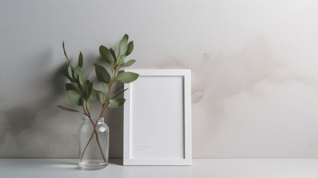 Empty frame on minimalistic background. Generative AIの素材