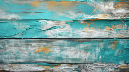 Painter background blue wood boards. Generative AIの素材